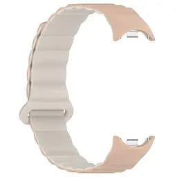 Ремінець Dual-color Magnetic для Xiaomi Mi Band 9/8/10 Beige / White - мініатюра 3
