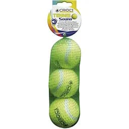 Игрушка для собак Croci Мяч теннисный в упаковке с пищалкой 6.5 см
