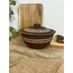 Супник Козацький керамічний (глиняний) різьблений Ангоб 4 л