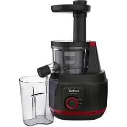 Соковитискач Tefal Juiceo шнековий 150 Вт чаша 0.8 л жмих 0.8 л насадка для цитрусових пластик червоно-чорний (ZC150838) - мініатюра 2