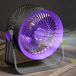 Портативний вентилятор S35 Built-in aromatherapy/mosquito repellent box 2400mAh Black / Purple - мініатюра 2