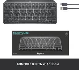 Клавіатура бездротова Logitech MX Keys Mini Wireless Illuminated Graphite (920-010498) - мініатюра 7