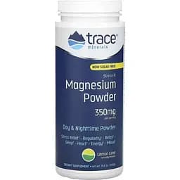 Магний Trace Minerals Magnesium Powder Stress-X со вкусом лимона и лайма 350 мг 448 г