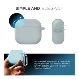 Силіконовий чохол для навушників Apple AirPods 4, Hang Case, люмінесцентний, ультратонкий захисний кейс товщиною 2 мм, захист від подряпин, пилу та ударів, компактний, з карабіном для кріплення, ArmorStandart (ARM81285) - мініатюра 2