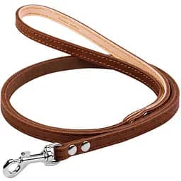 Поводок Collar одинарный непрошитый (ширина 8мм, длина 122см) коричневый