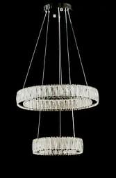 Підвісна світлодіодна люстра Splendid Ray L50804/500+300/2 LED (CH), 2 кільця, пульт, димер, 80 W - мініатюра 3