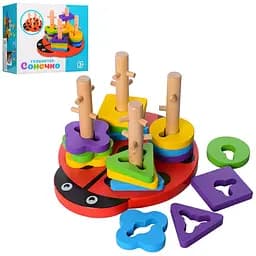 Деревянная игрушка "Геометрика" 16 фигурок MD1027