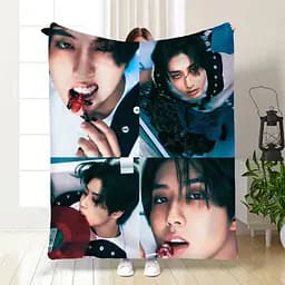 Плед плюшевий подарунковий 3D Stray Kids collage №1 160х200 см 160 см, 135 см
