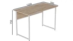 Комп'ютерний стіл Ferrum-decor Коді 75x120x70 білий ДСП Дуб Артізан 32мм (FRD-101229) - мініатюра 2