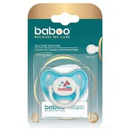 Пустушка кругла Baboo Marine, силіконова, 0+ міс., блакитна (5-037) - мініатюра 2