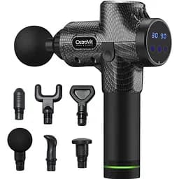 Масажер OstroVit Body Massage Gun у кейсі з насадками Black