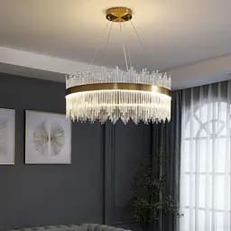 Підвісна LED люстра у вишуканому латунному каркасі Ø 80 см | Арт. J 881-800 AB | Line F