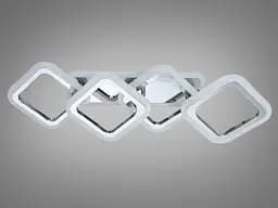 Люстра стельова LED Diasha HA8160/2+2HR, 60W, 3200K/4100K/6500K, хром, сучасний стиль для дому - мініатюра 4