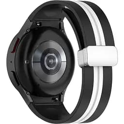 Ремешок для Samsung Galaxy Watch 4 Classic 46mm - черно-белый ширина крепления 20мм силикон Watchbands Cls-line (W15-9WB88151991)