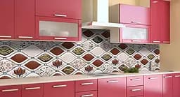 Кухонний фартух Плавні ромби Мозаїка ПВХ для декору 60х300 см Геометрія Бежевий Happy Pocket Z183864 - мініатюра 3