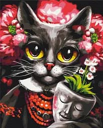 Картина за номерами на підрамнику Brushme Кіса Дзен Маріанна Пащук