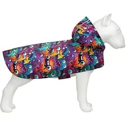Дощовик-накидка з капюшоном для собак Waudog Clothes Зубасті монстри M А 40-43 см B 52-62 см С 33-42 см