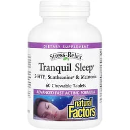 Здоровий сон Natural Factors Stress-Relax Tranquil Sleep 60 жувальних таблеток