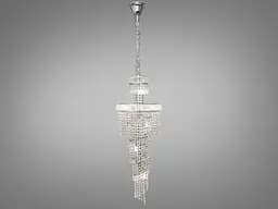 Вражаюча, сучасна каскадна кришталева люстра на 21 лампу, хром