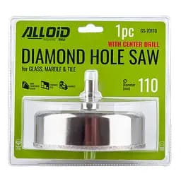 Свердло корончате Alloid Building Tools алмазне по склу та кераміці 110 мм з центрувальним свердлом (GS-70110)