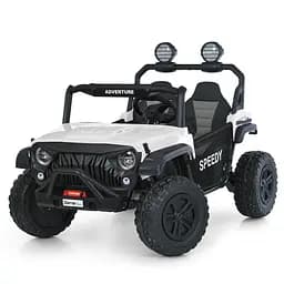 Електромобіль джип 24V 4x45W 2x12V7Ah EVA шкіра MP3/USB/TF/Bluetooth білий (M 6206EBLR-1 24V)