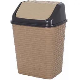 Корзина для мусора Violet House 0752 Роттанг Beige, с крышкой, 10 л, бежевая (0752 Роттанг BEIGE с/к 10 л)
