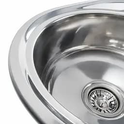 Кухонна мийка з нержавіючої сталі Platinum поліровка 5745 (0,8/180 мм), R, Polish - мініатюра 9