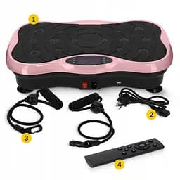 Віброплатформа для тренувань 4FIZJO Ultra+ з пультом та еспандерами Black/Pink (P-5905973402880) - мініатюра 5