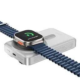 Портативний ЗП Power Bank Wiwu Wi-P056 22.5W+PD20W з БЗП+iWatch with cable 10000 mAh Silver - мініатюра 4