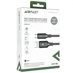 Дата кабель Acefast C17-04 USB to Type-C 3A (1.2m) Black - мініатюра 2
