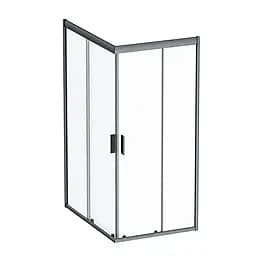 Душевая кабина Am.Pm Gem Twin Slide 120x80 см стекло прозрачное black matt W90UG-404-120290-BT, Черный матовый, Универсальная, прозрачная