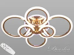 Стельова люстра з диммером і LED підсвічуванням, колір золото, 105W