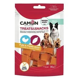 Квадратики з курки та батату Camon (80г), ласощі для дорослих собак