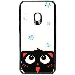 Чохол-накладка Toto Cartoon Print Glass Case Samsung Galaxy M20 Cat and fish