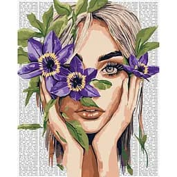 Картина за номерами "Барвиста поезія: Клематис" ©art_selena_ua Ідейка KHO8582, 40х50 см