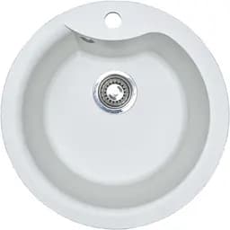 Кухонная мойка Adamant WAVE белая d 485x210 мм, без крыла d 48