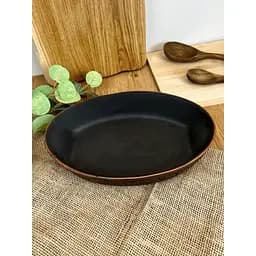 Блюдо під холодець керамічне (глиняне) різьблене Декор