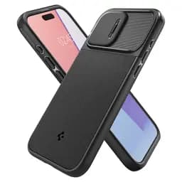 Чохол із захистом камери Spigen Optik Armor (MagFit) Black для iPhone 15 Pro (ACS06738) - мініатюра 7