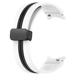 Браслет Cls-line-black для Samsung Galaxy Watch 4 - біло-чорний ширина кріплення 20мм силікон Watchbands (W36-1WB21134651) - мініатюра 4