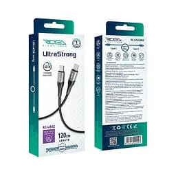 Кабель USB Ridea UltraStrong Type-C на Type-C 60W 1.2м чорний (RC-US42)