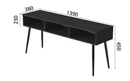 Тумба під телевізор Кентуккі Ferrum-decor 45x139x38 Чорний метал ДСП Сосна Кембра 16 мм (FRD-106728) - мініатюра 4