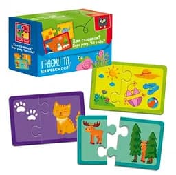 Пазлы Найди пару. Времена года. Чьи следы? Кто спрятался, украинский