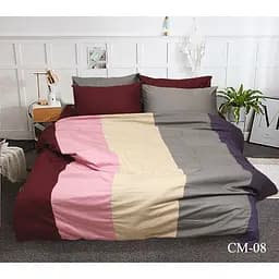 Комплект постільної білизни TAG Tekstil Євро Різнобарвний 000141804 (Color mix CM-08)