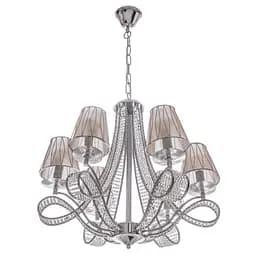 Люстра подвесная Brille хрустальная с абажуром E14 60W CH (BR-01302S/6)