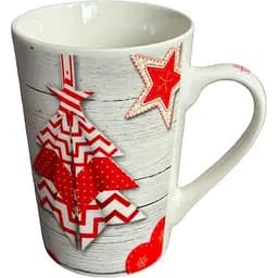 Чашка новогодняя Tanto T3694-2 керамика в подарочной упаковке 350 мл Белая с красным