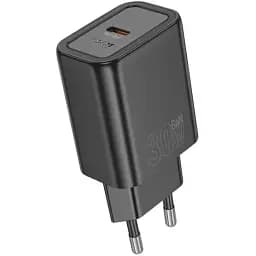 Мережевий зарядний пристрій Hoco N62 Gentle single port PD30W charger (EU) чорний