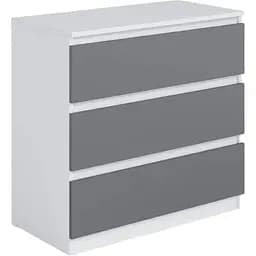Комод Moreli T-214 на 3 ящики 800х755х400 мм Білий/Антрацит (mo-t214-white-antracit)
