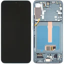 Дисплей Samsung S906 Galaxy S22+ 5G чорний, Amoled, оригінал PRC переклеєне скло, з рамкою зеленого кольору, Green