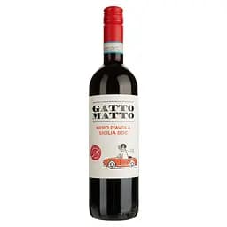 Вино Gatto Matto Nero d'Avola Sicilia, красное, сухое, 0,75 л