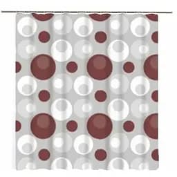 Штора в ванную Stenson R92247, 180х180 см бело-красная (35261)